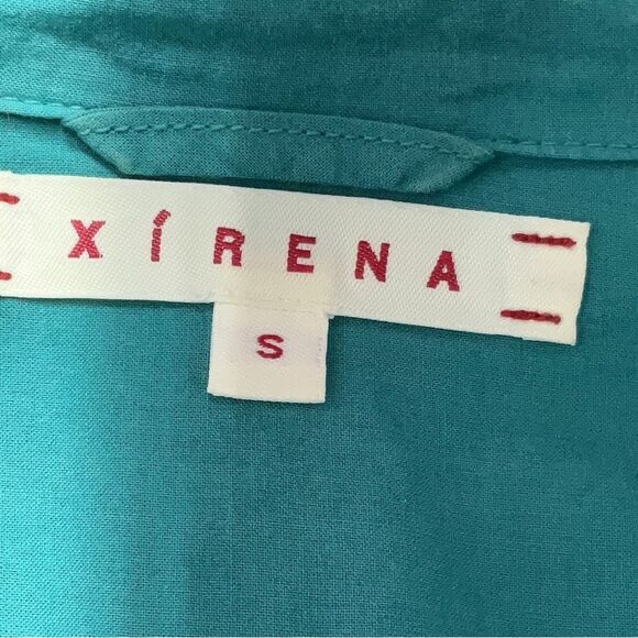 Xirena Blue Teal 100% Cotton Long Sleeve Beau Button Down Shirt Lightweight S - Picture 9 of 11